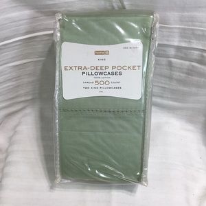 Home deep pocket pillowcases, King, 2 cases, NIB, 500tc, cotton, 20x40”